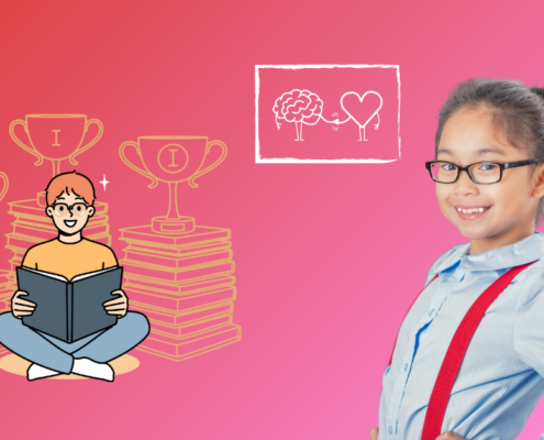 A young girl with glasses smiling when learning strategies for Positive School Experiences