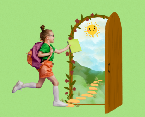 Student looking forward with confidence towards a bright horizon, symbolising a future of possibility and purpose.