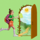 Student looking forward with confidence towards a bright horizon, symbolising a future of possibility and purpose.