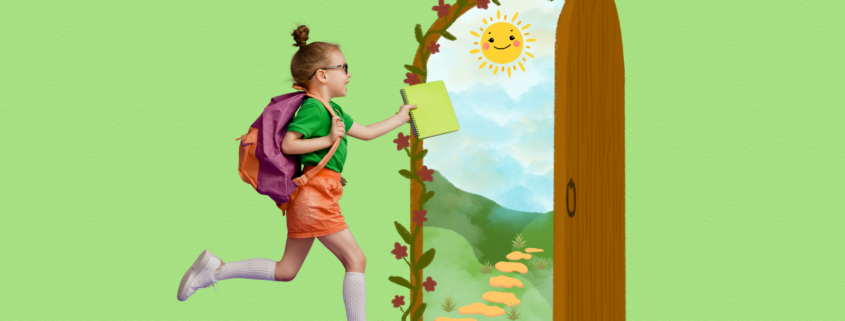 Student looking forward with confidence towards a bright horizon, symbolising a future of possibility and purpose.